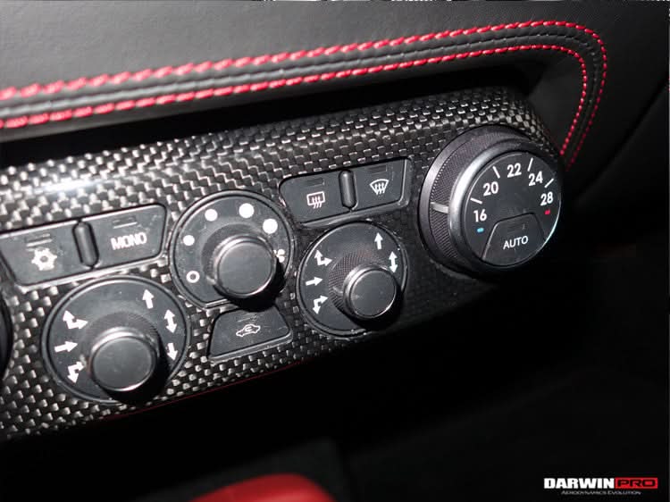 2010-2015 Ferrari 458 Dry Carbon Fiber AC Control Panel Cover DarwinPRO (OE) Fits Italia, Spider, Speciale