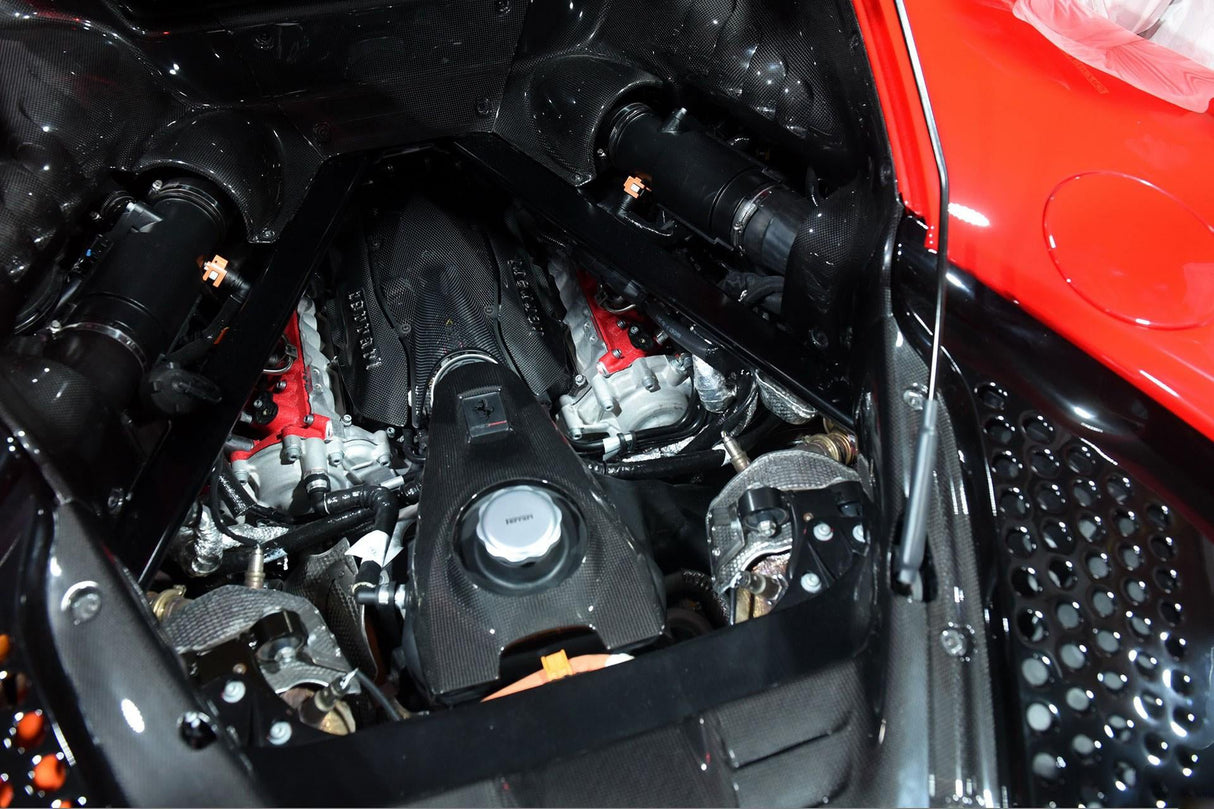 2020-UP Ferrari SF90 Stradale OE Style Autoclave Carbon Fiber Coolant Tank Cover Replacement