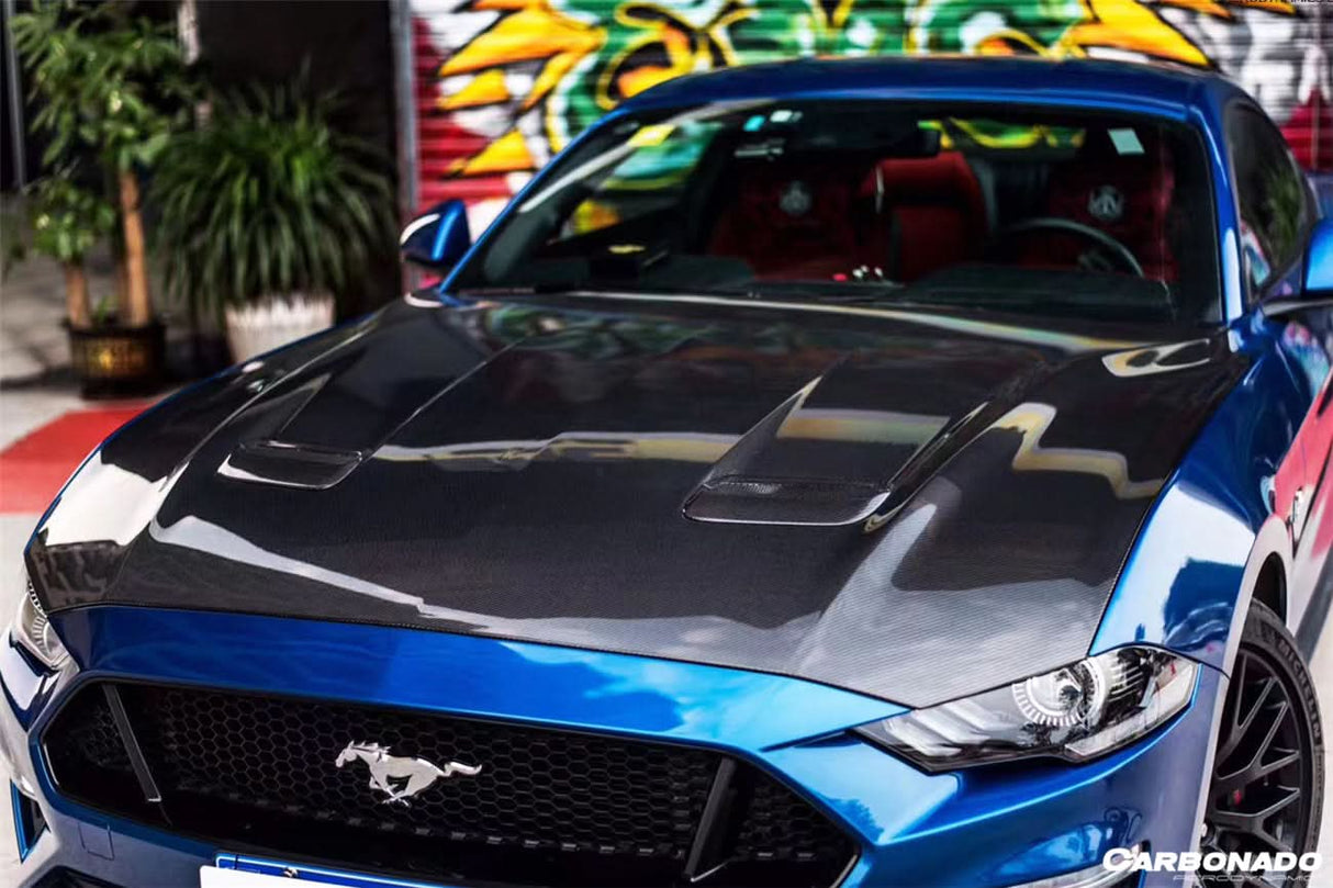 2018-2023 Ford Mustang Carbon Fiber Hood