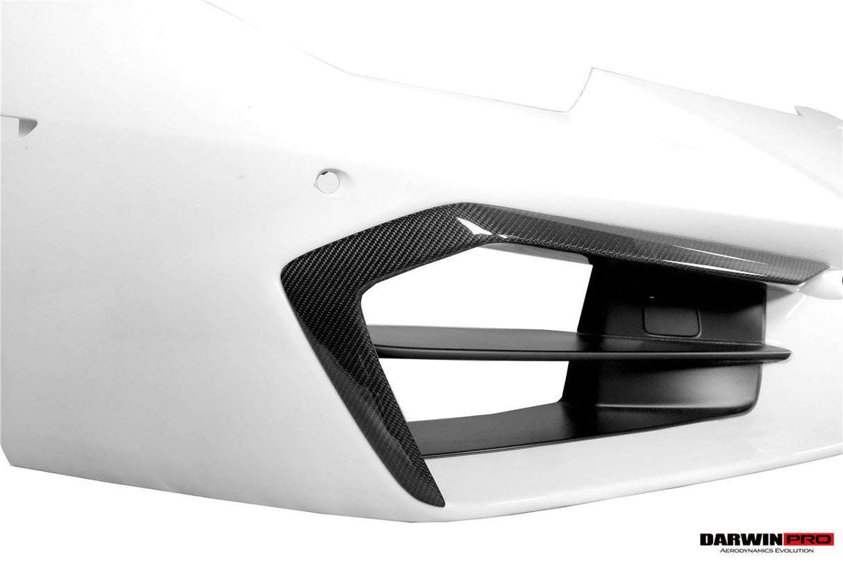 2016-2019 Lamborghini Huracan LP580 Carbon Fiber Front Bumper Canards DarwinPRO (BKSS)