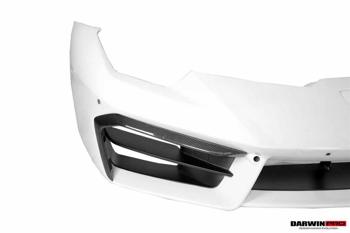 2016-2019 Lamborghini Huracan LP580 Carbon Fiber Front Bumper Canards DarwinPRO (BKSS)