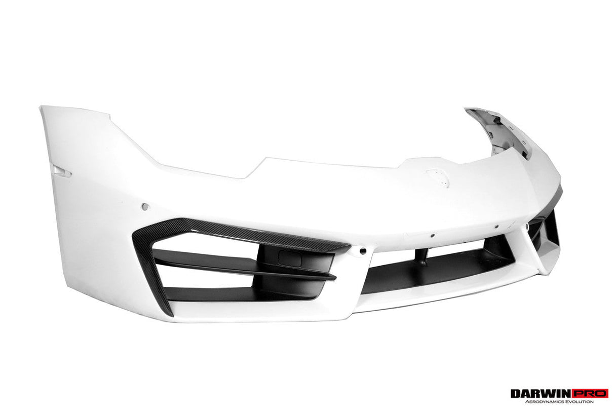 2016-2019 Lamborghini Huracan LP580 Carbon Fiber Front Bumper Canards DarwinPRO (BKSS)