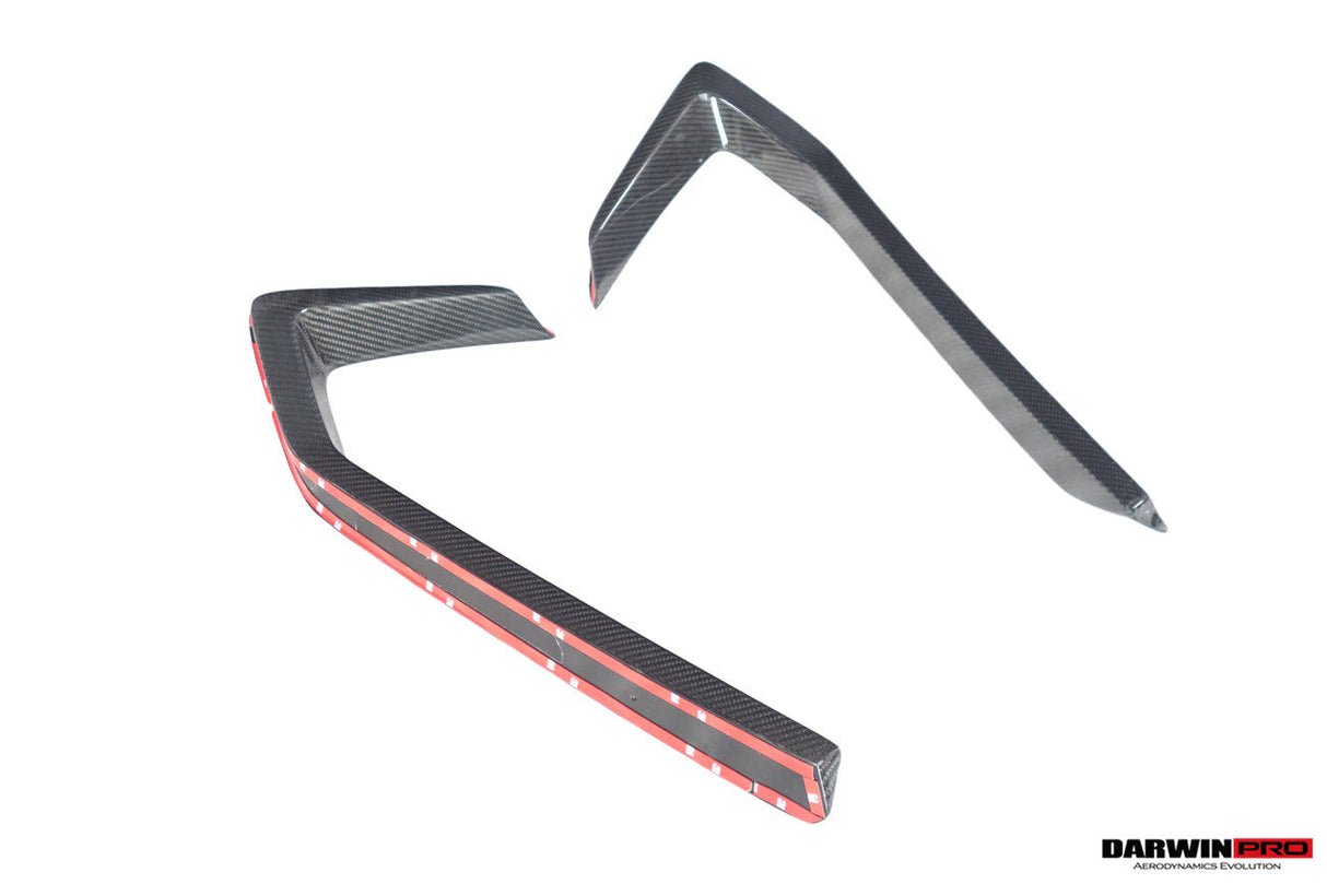 2016-2019 Lamborghini Huracan LP580 Carbon Fiber Front Bumper Canards DarwinPRO (BKSS)