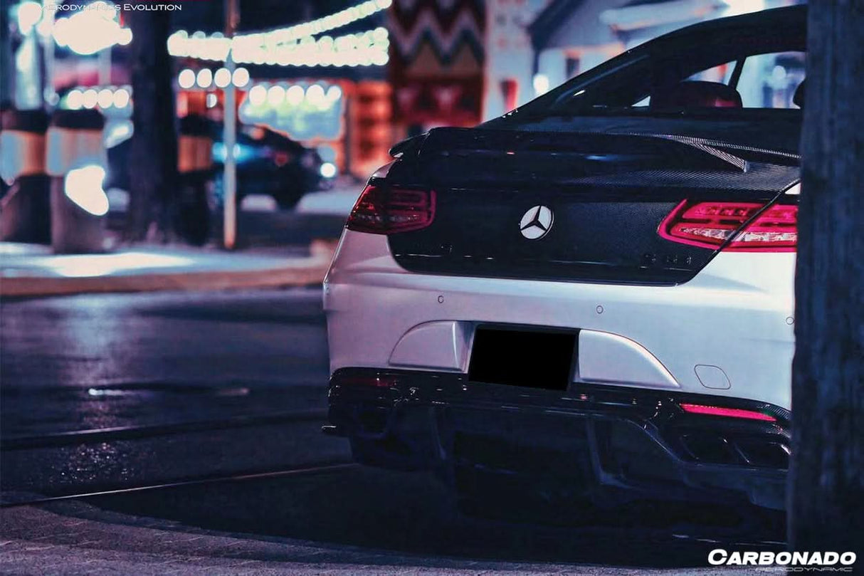 2014-2021 Mercedes Benz C217 S63 S65 AMG Coupe Carbon Fiber Rear Bumper Caps