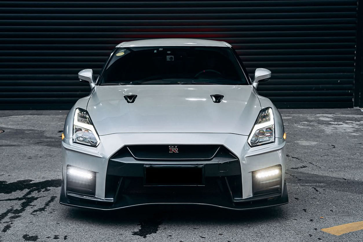 2017-2023 Nissan GTR R35 EBA NSM Style Partial Carbon Fiber Front Bumper