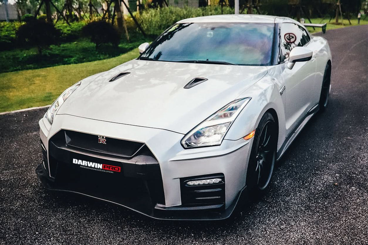 DarwinPRO 2008-2016 Nissan GTR R35 CBA DBA Ver17 NSM Style Partial Carbon Fiber Front Bumper