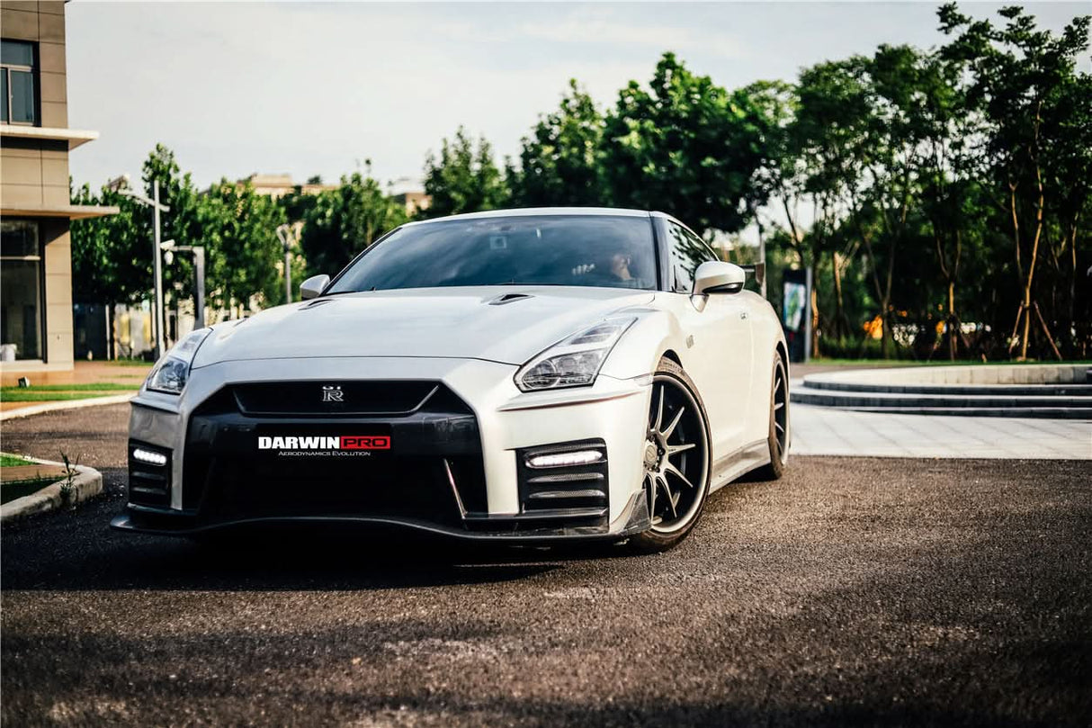 DarwinPRO 2008-2016 Nissan GTR R35 CBA DBA Ver17 NSM Style Partial Carbon Fiber Front Bumper