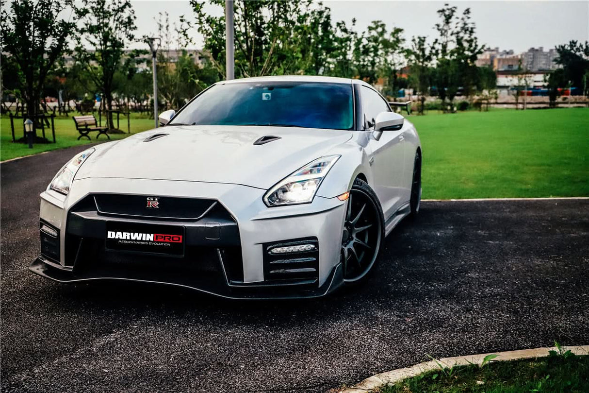 DarwinPRO 2008-2016 Nissan GTR R35 CBA DBA Ver17 NSM Style Partial Carbon Fiber Front Bumper