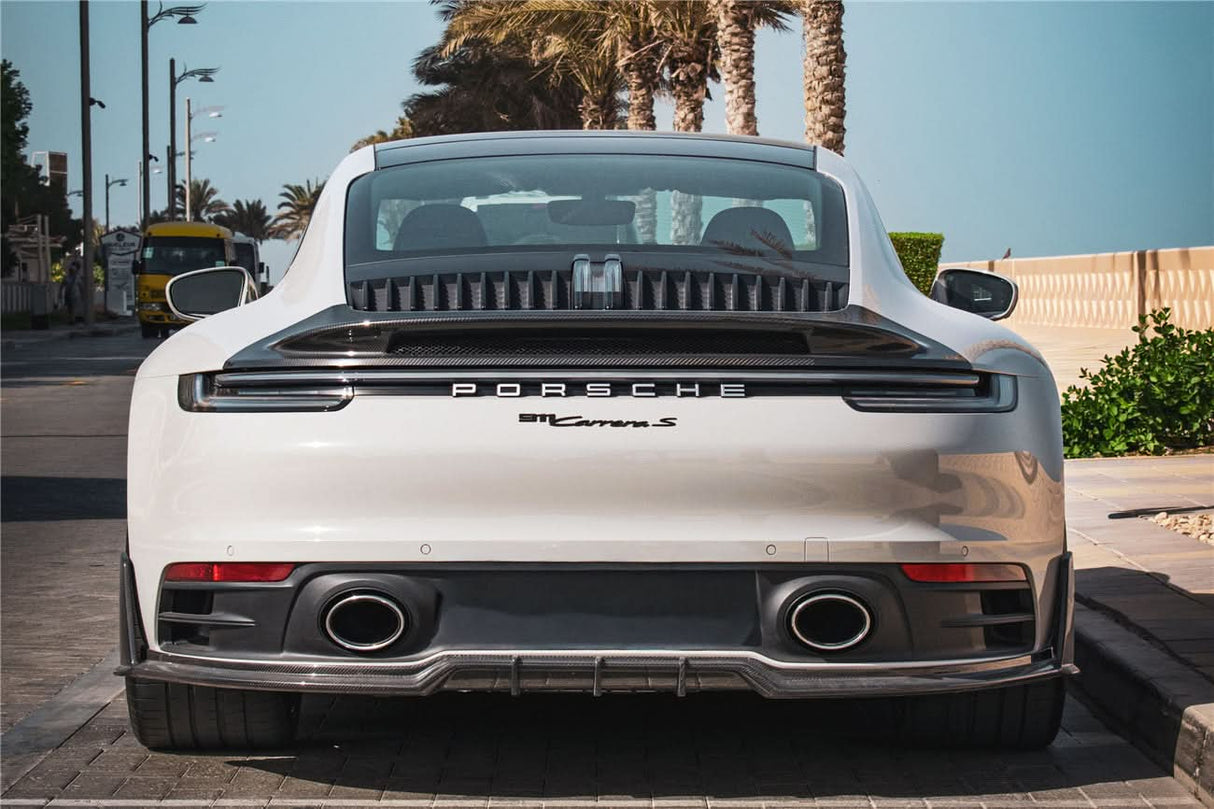 2019-2024 Porsche 911 992 Carbon Fiber Rear Lip DarwinPRO (BKSSII) Fits Carrera, S, 4, 4S, Targa, Cabriolet