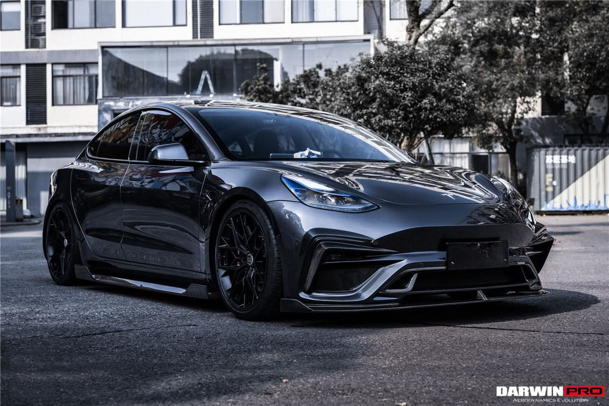 2017-2026 Tesla Model 3 IMP Performance Carbon Fiber Side Skirts With Under Board | Fits Model 3, Model 3 Highland RWD AWD, Performance