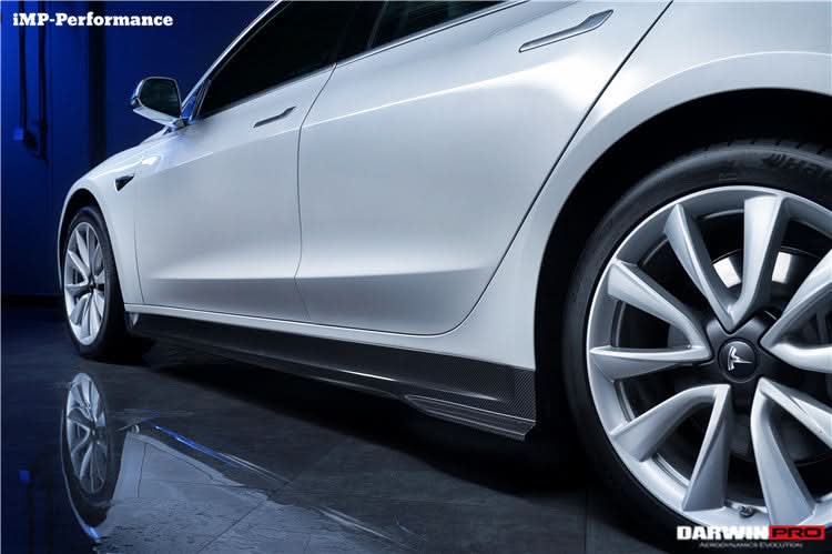 2017-2026 Tesla Model 3 IMP Performance Carbon Fiber Side Skirts | Fits Model 3, Model 3 Highland RWD AWD, Performance