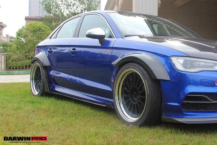 2013-2016 Audi S3 & A3 Sline 8V.1 Sedan BKSS Style Side Skirts with Winglets