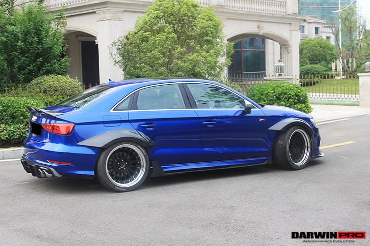 2013-2016 Audi S3 & A3 Sline 8V.1 Sedan BKSS Style Side Skirts with Winglets