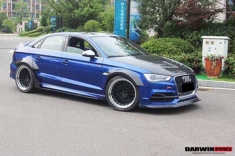 2013-2016 Audi S3 & A3 Sline 8V.1 Sedan BKSS Style Side Skirts with Winglets