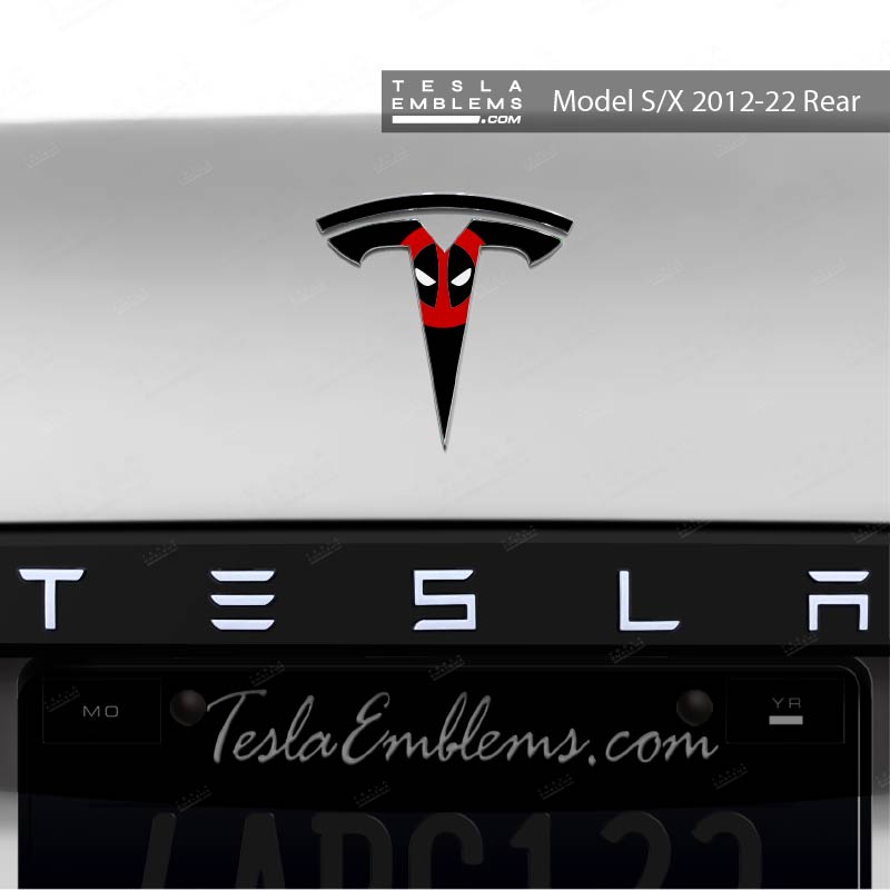 Deadpool Tesla Emblem Decals (Front + Back) | Model S