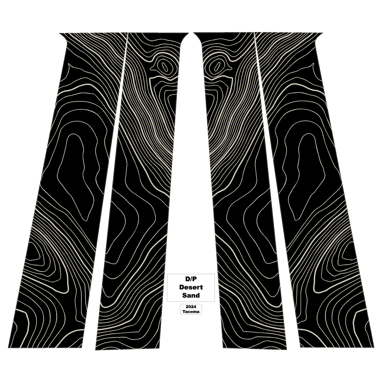 Topographic B Pillar Overlays - 2024+ Tacoma Double Cab / 2025+ 4Runner