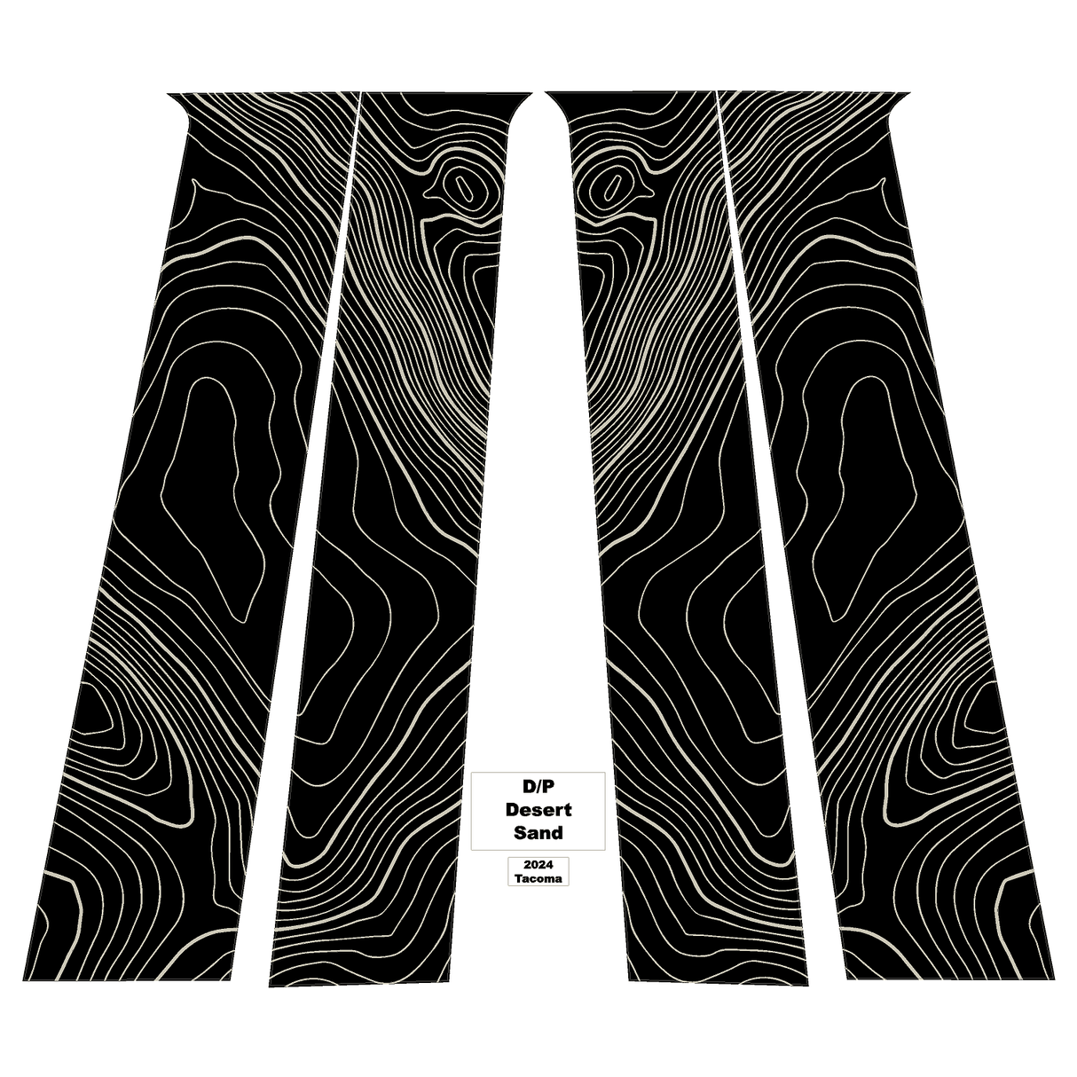 Topographic B Pillar Overlays - 2024+ Tacoma Double Cab / 2025+ 4Runner