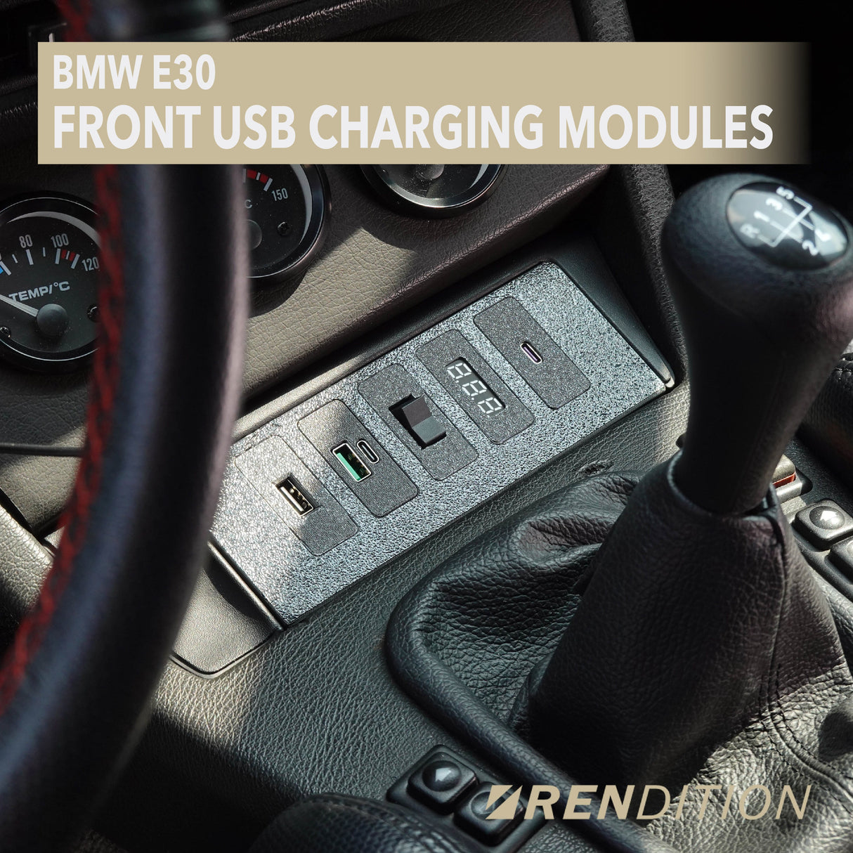 BMW E30 FRONT USB CHARGING MODULES - K2 Industries