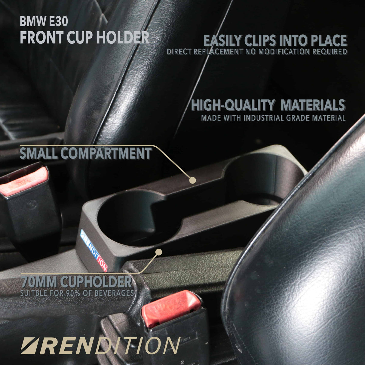 BMW E30 FRONT CUP HOLDER V3 - K2 Industries
