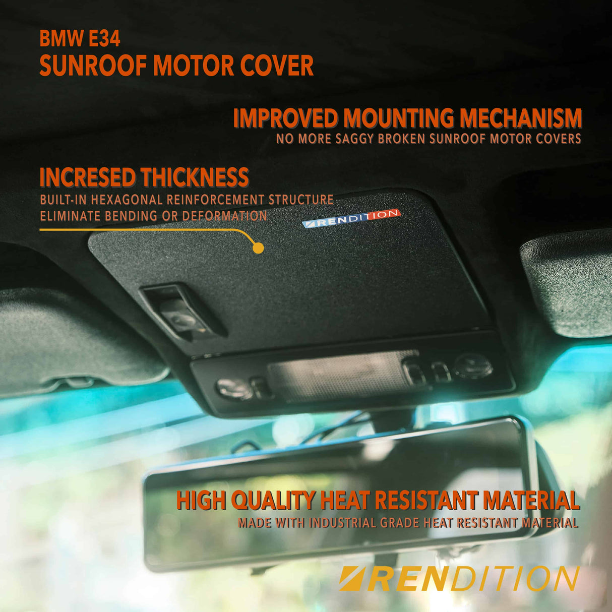 BMW E34 SUNROOF MOTOR COVER - K2 Industries