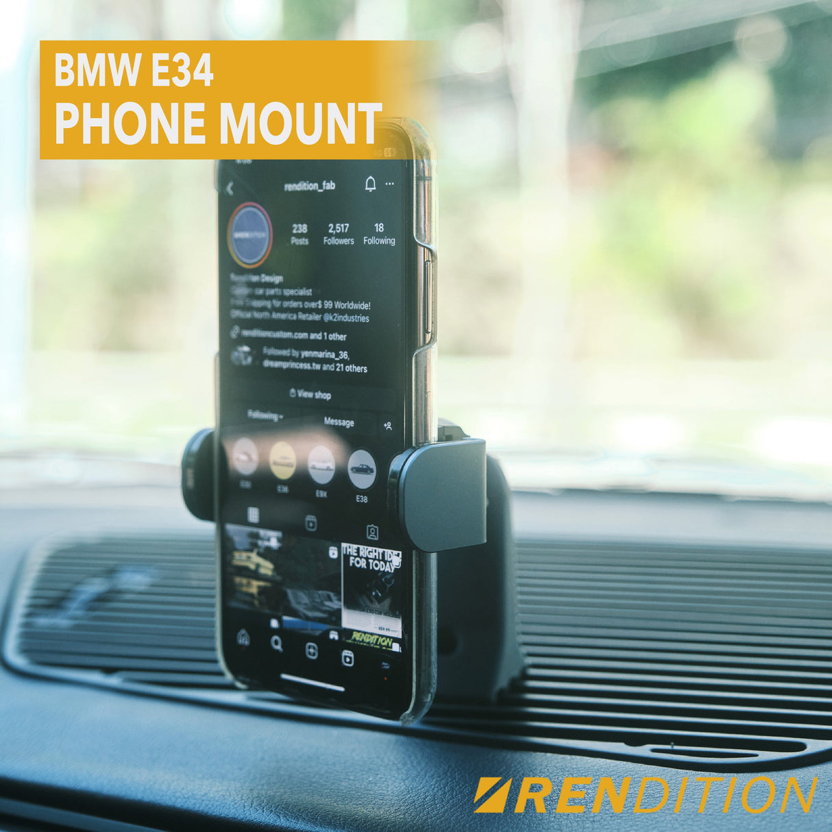 BMW E34 PHONE MOUNT - K2 Industries