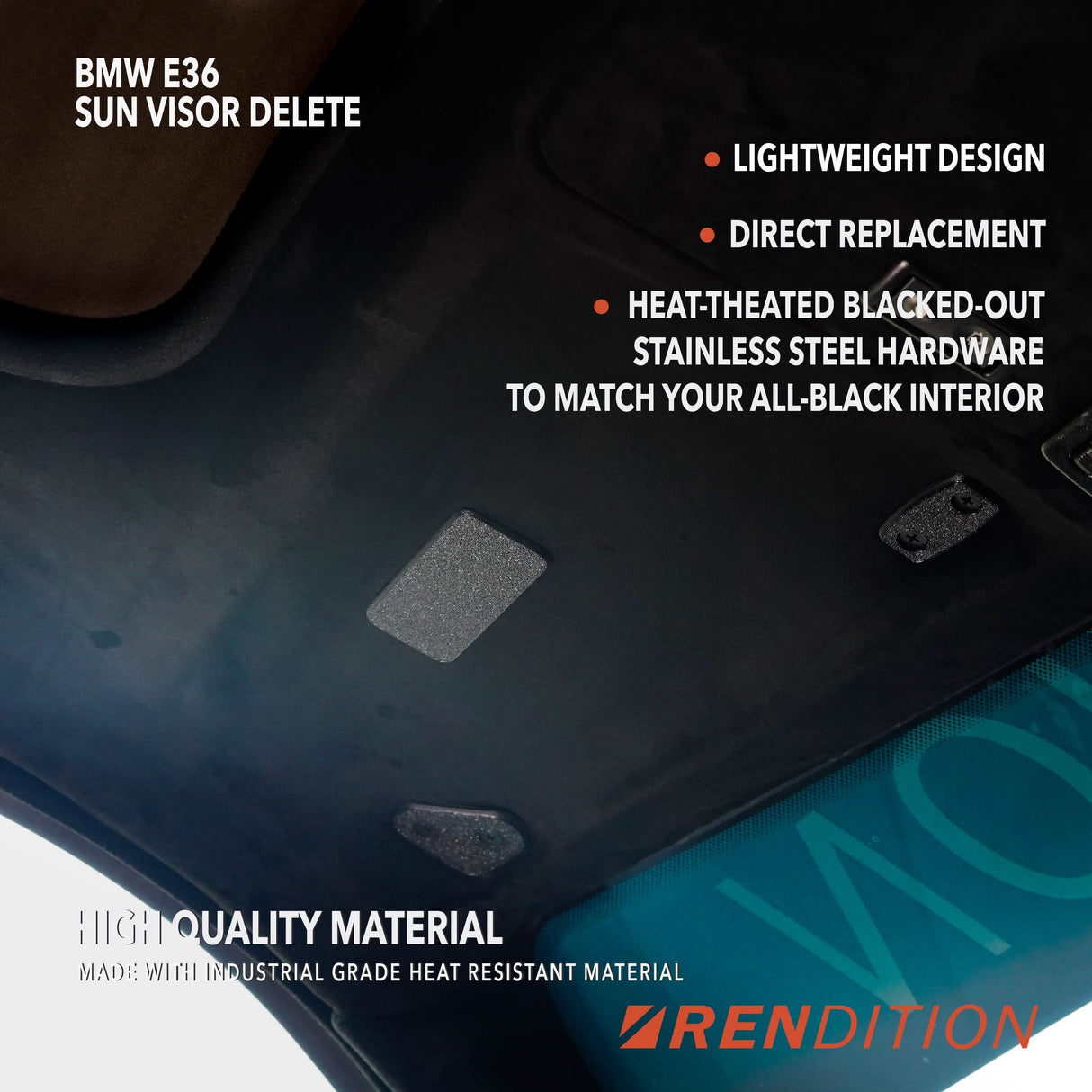 BMW E36 UPPER INTERIOR DELETE KIT / SUN VISOR DELETE / VANITY LIGHT DELETE - K2 Industries