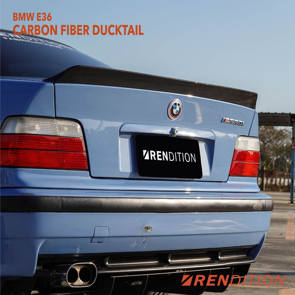 BMW E36 CARBON FIBER DUCKTAIL / REAR SPOILER KIT / REAR WING - K2 Industries