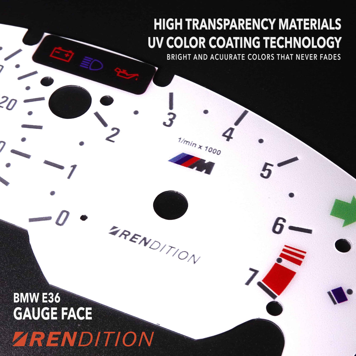 BMW E36 GAUGE FACE FOR M3 316 318 325 328 Ti Compact - K2 Industries