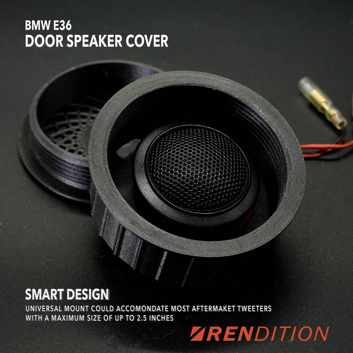 BMW E36 DOOR SPEAKER COVER / TWEETER COVER / TWEETER REPLACEMENT ASSEMBLY - K2 Industries