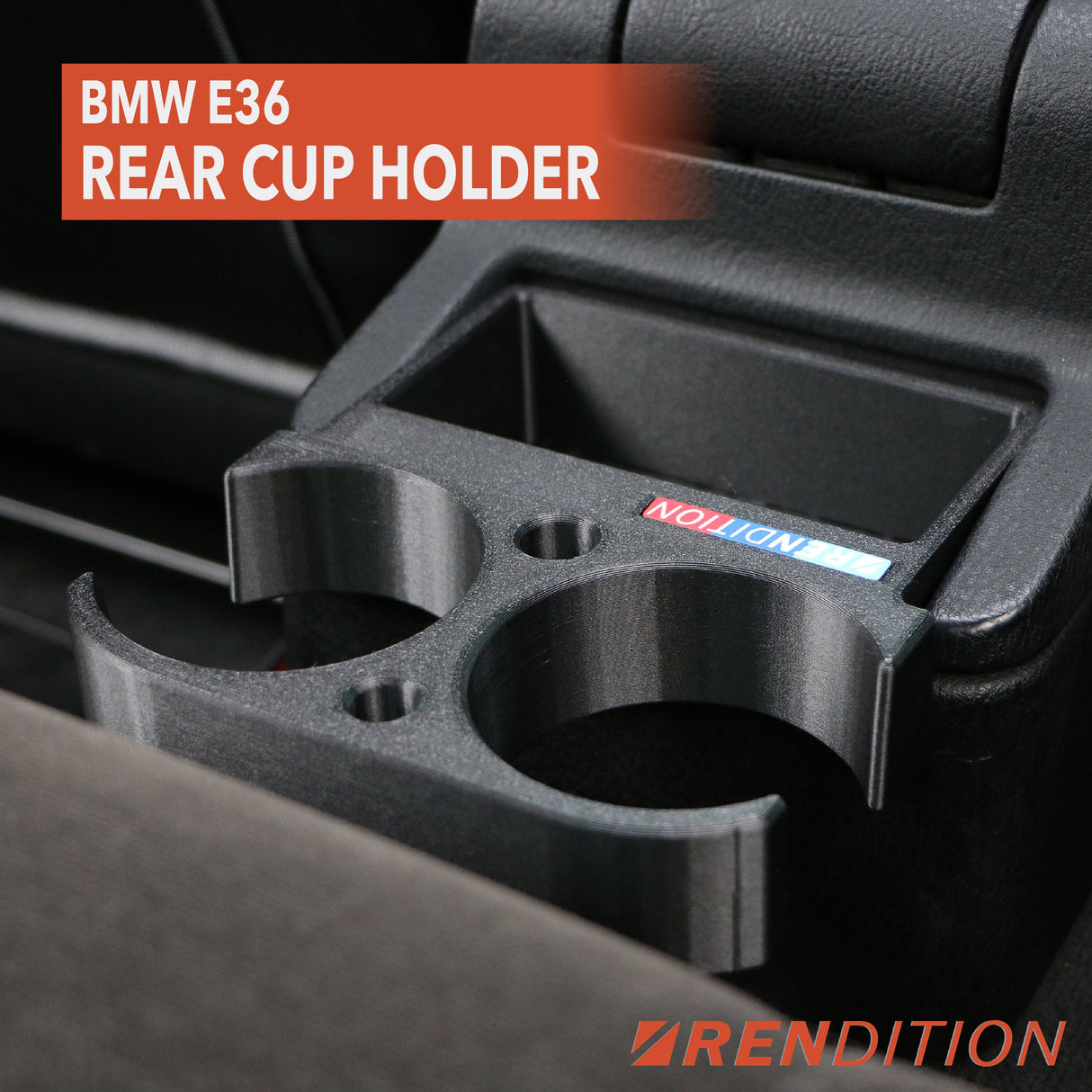 BMW E36 REAR CUP HOLDER V3 - K2 Industries