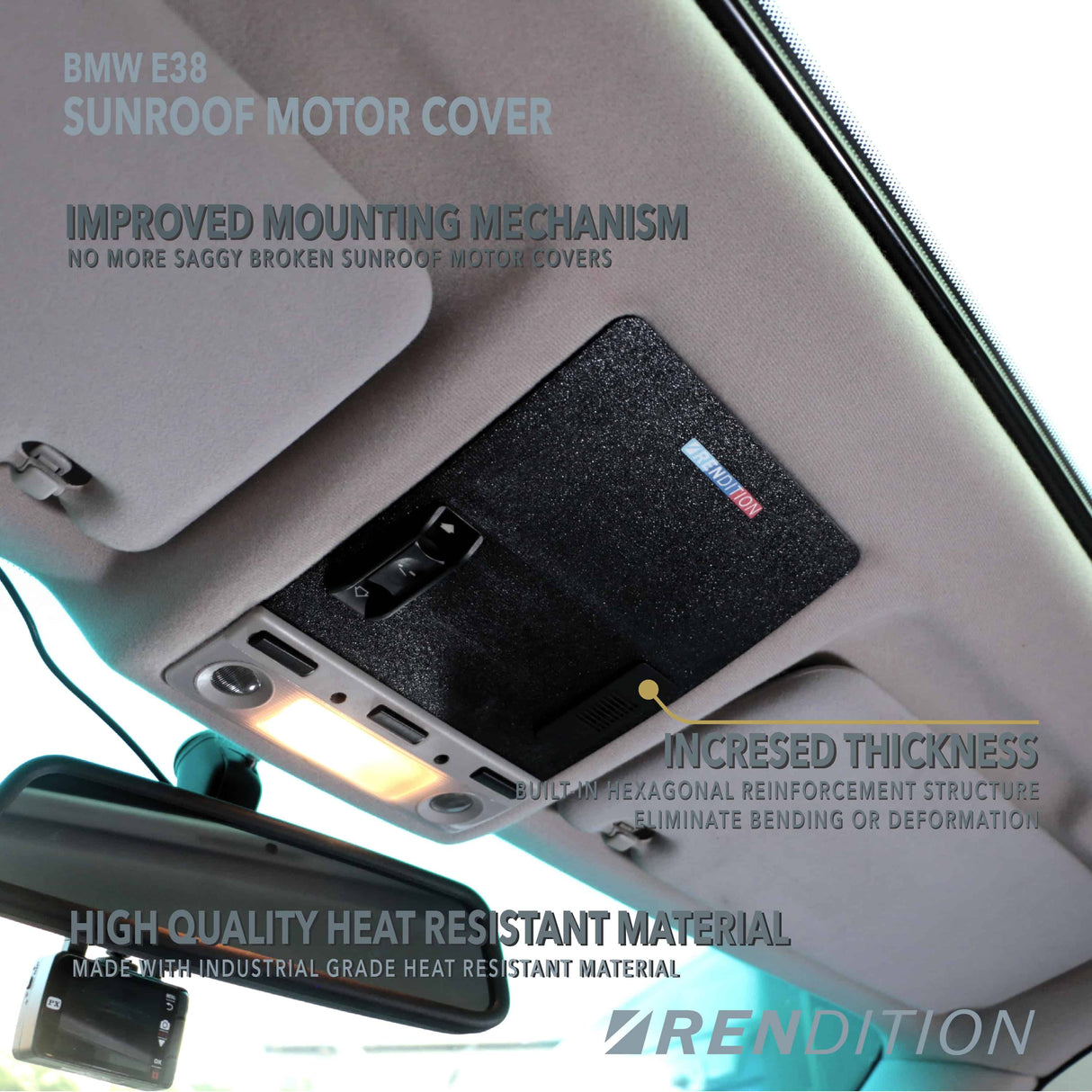BMW E38 SUNROOF MOTOR COVER V2 - K2 Industries