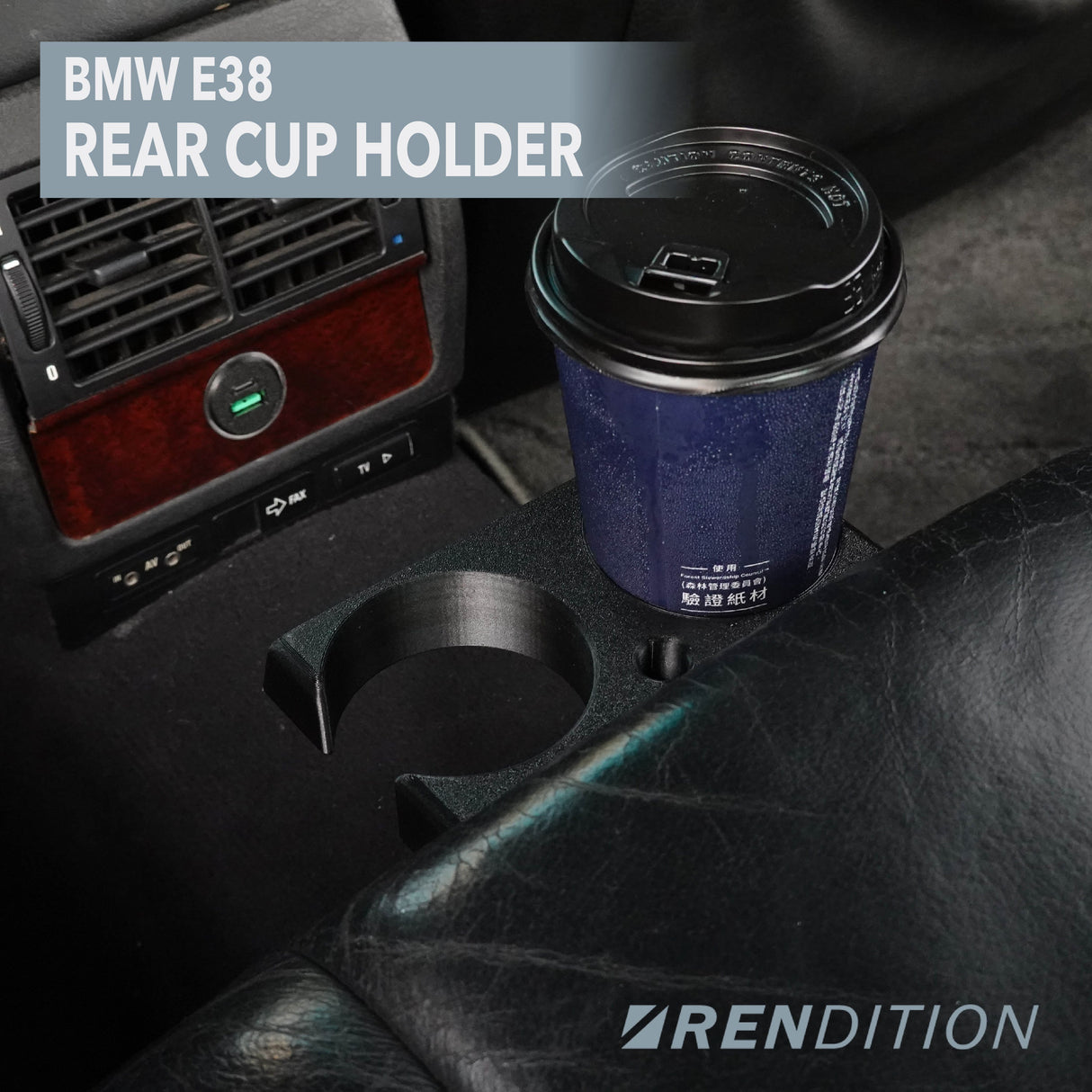 BMW E38 REAR CUP HOLDER - K2 Industries