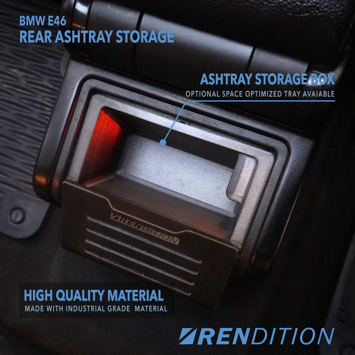 BMW E46 REAR ASHTRAY REPLACEMENT BOX SPACE OPTIMISED