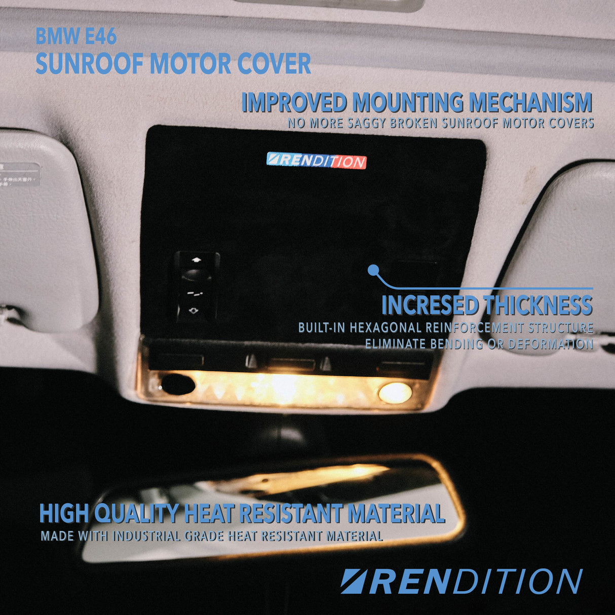 BMW E46 SUNROOF MOTOR COVER - K2 Industries