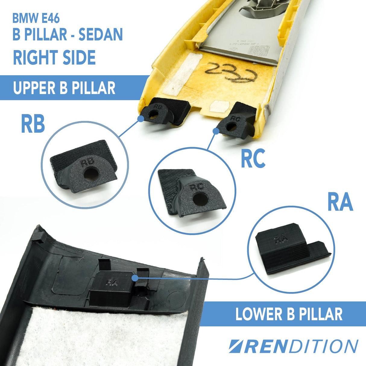 BMW E46 B&C PILLAR REPAIR KIT