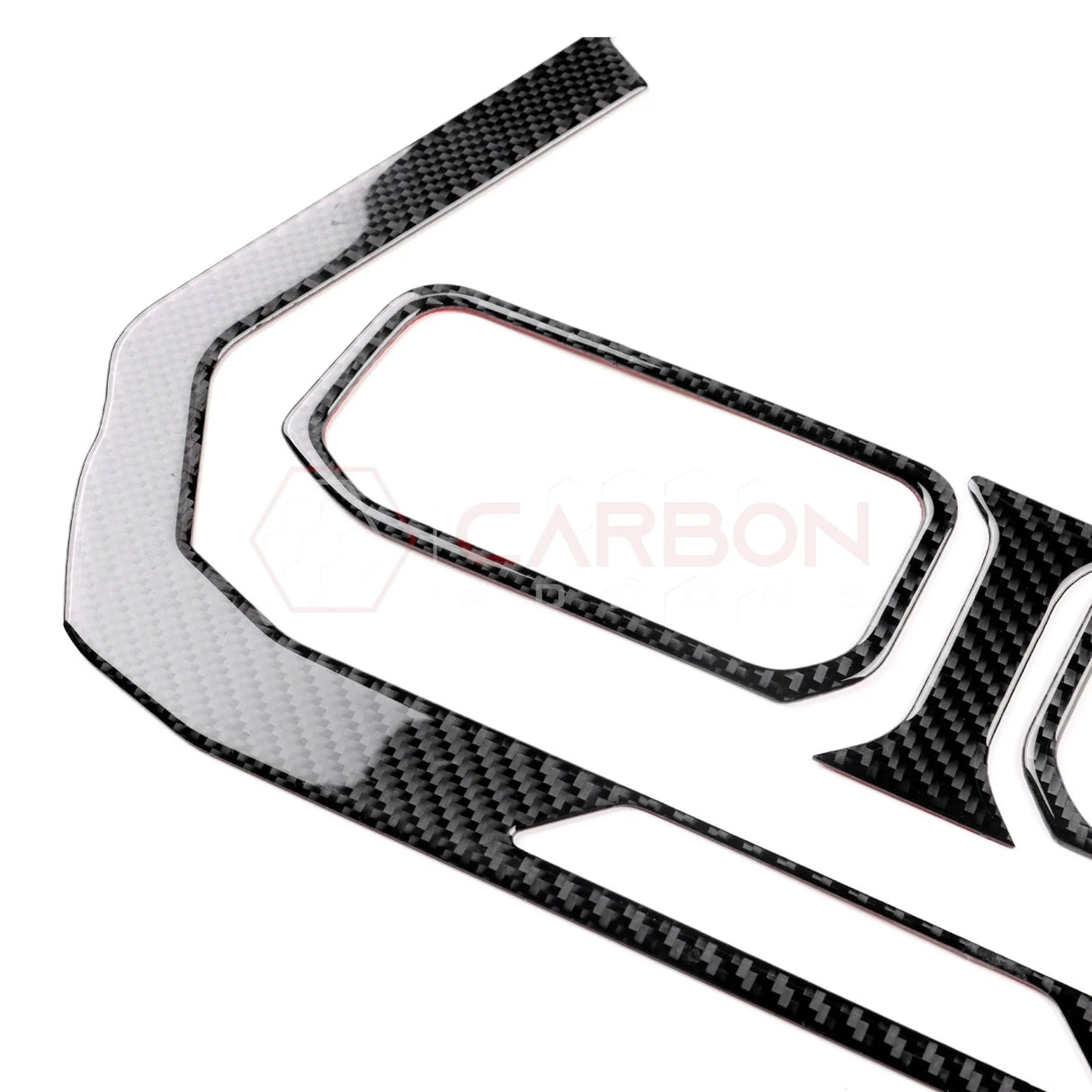 2024+ S650 Mustang Real Carbon Fiber Dash Center AC Vents Trim Overlays