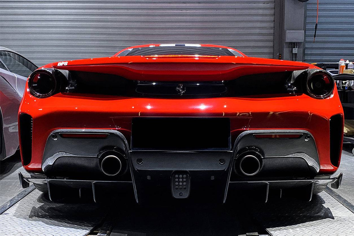 2018-2020 Ferrari 488 Pista OEM Style Part Carbon Fiber Rear Bumper (Rear Diffuser Not Included)