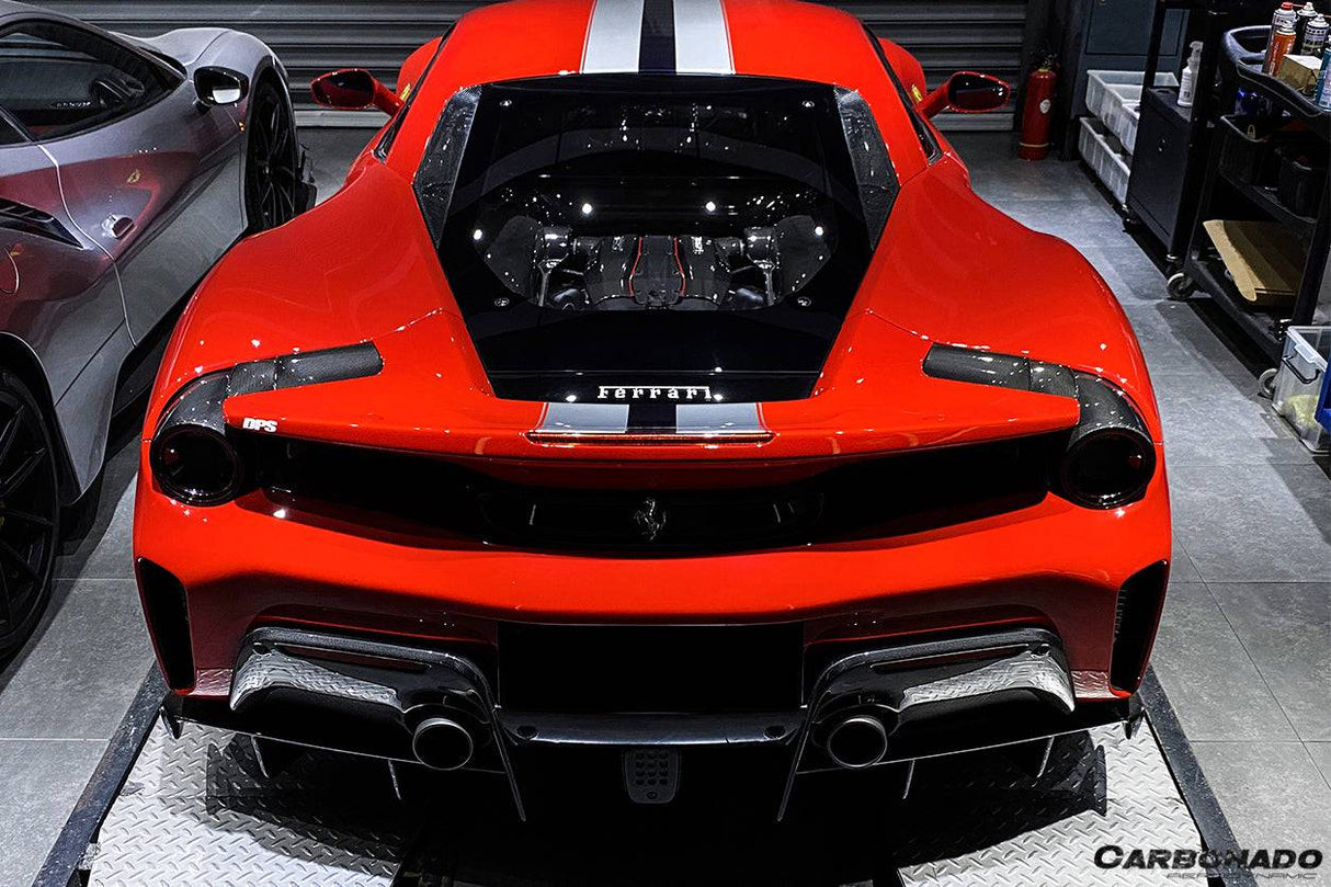 2018-2020 Ferrari 488 Pista OEM Style Part Carbon Fiber Rear Bumper (Rear Diffuser Not Included)