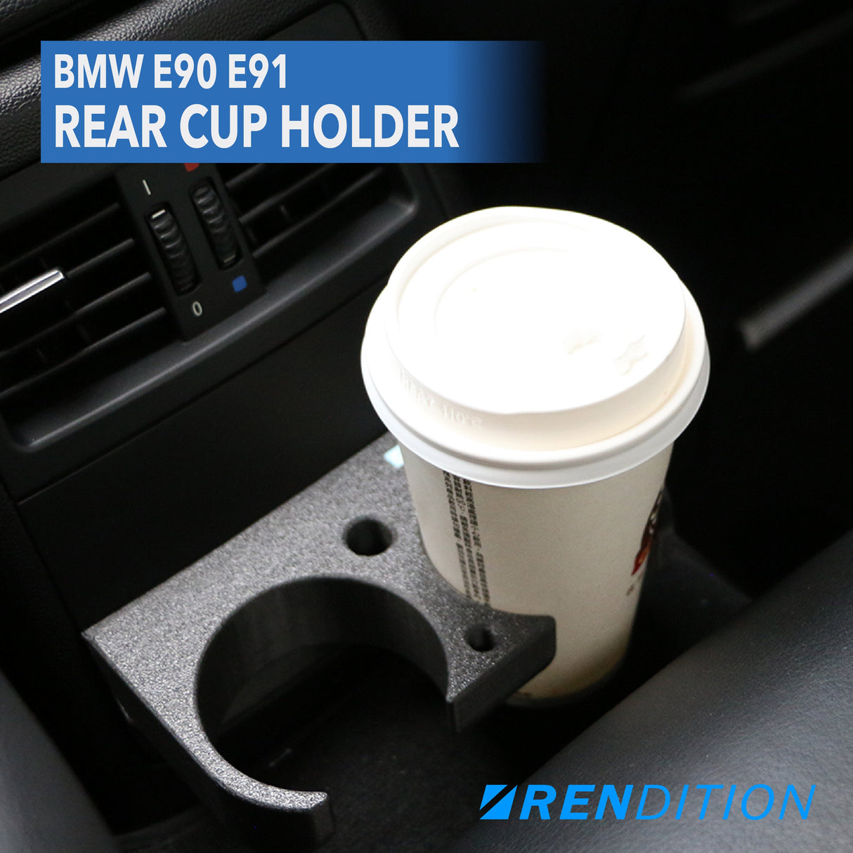 BMW E90 E91 REAR CUP HOLDER V2 - K2 Industries