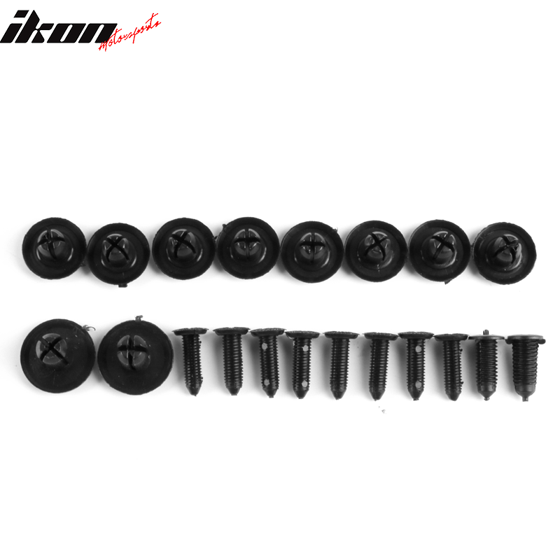 2016-2020 Honda Civic Unpainted Black Engine Bay Side Panel Covers ABS