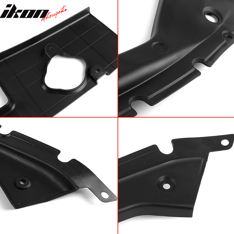 2016-2020 Honda Civic Unpainted Black Engine Bay Side Panel Covers ABS