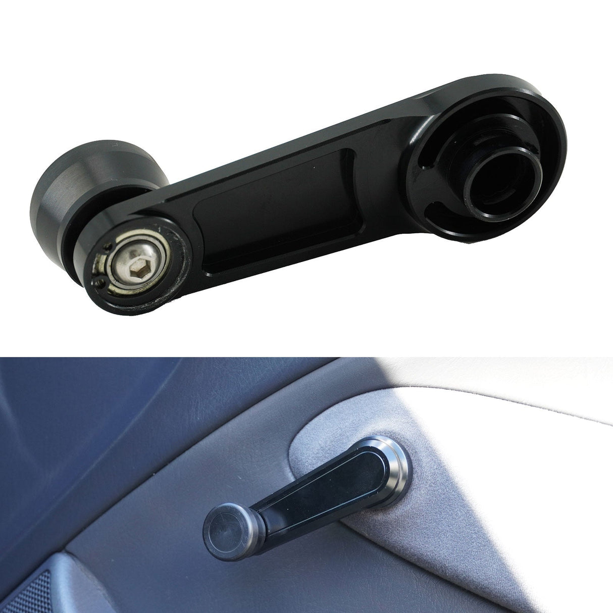 Silver Billet Window Crank Handle For Honda Acura Integra EK Del Sol K20 K24 B16 2PC