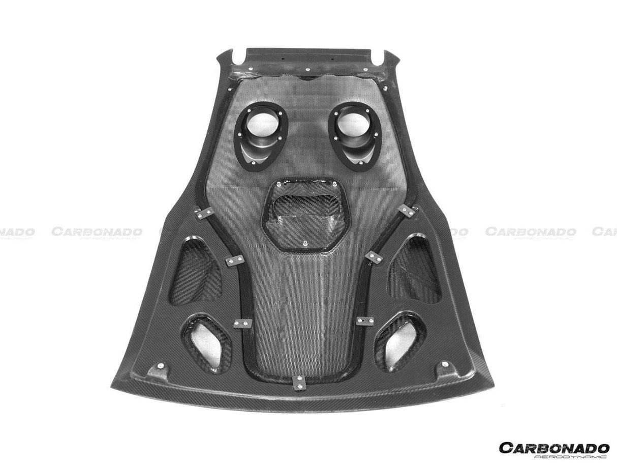 2015-2020 McLaren 600LT-Style Part Carbon Fiber Rear Bumper with Diffuser and Trunk Spoiler and Engine Trunk and Exhaust | Fits 540C, 570S, 570GT