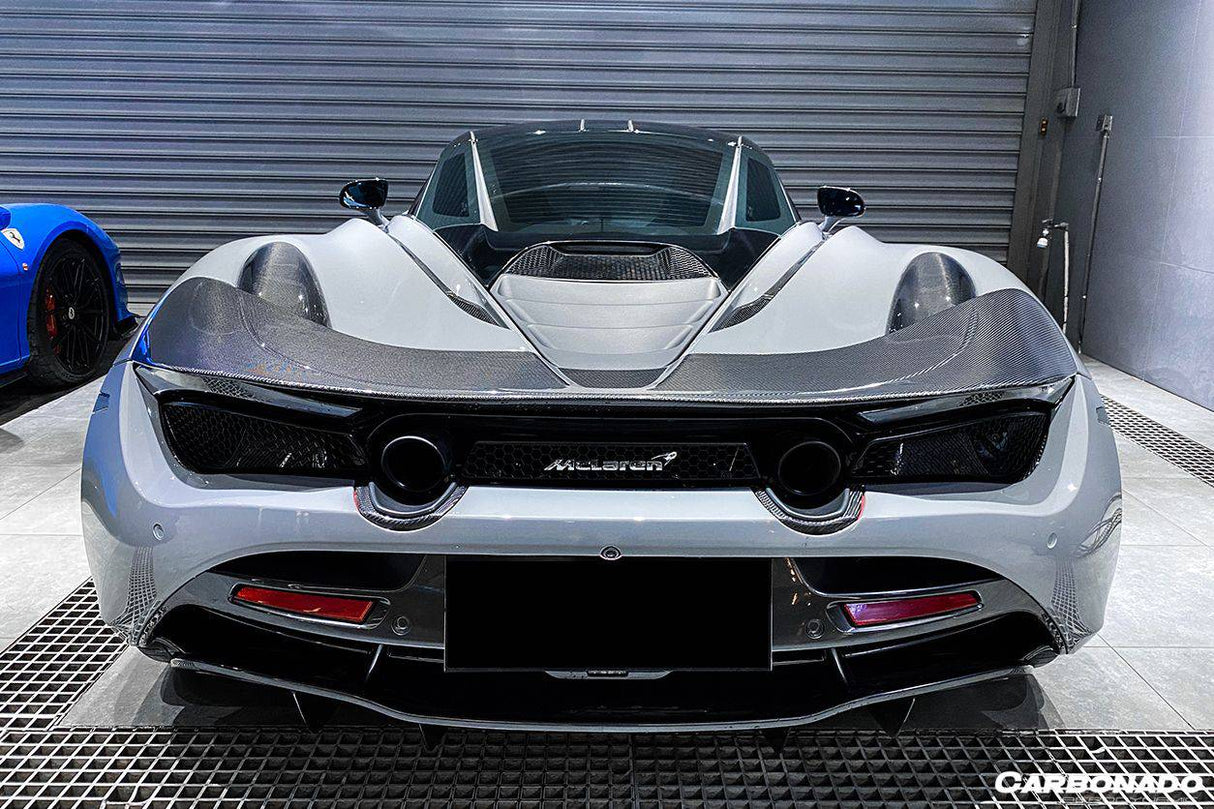 2017-2022 McLaren 720S OEM Style Dry Carbon Fiber Rear Bumper Upper Exhaust Valance Panel
