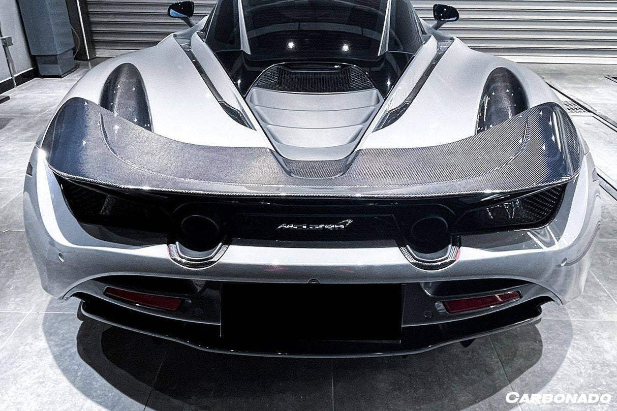 2017-2022 McLaren 720S OEM Style Dry Carbon Fiber Rear Bumper Upper Exhaust Valance Panel