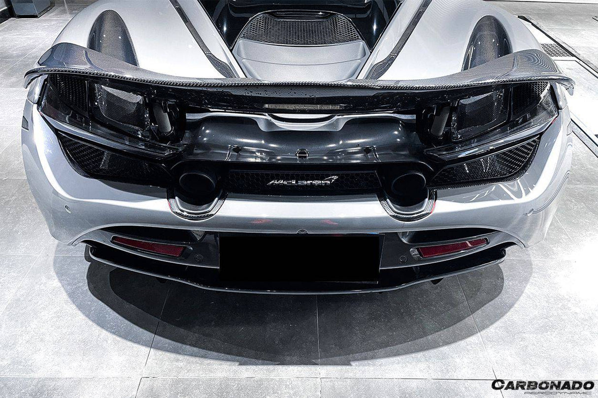 2017-2022 McLaren 720S OEM Style Dry Carbon Fiber Rear Bumper Upper Exhaust Valance Panel