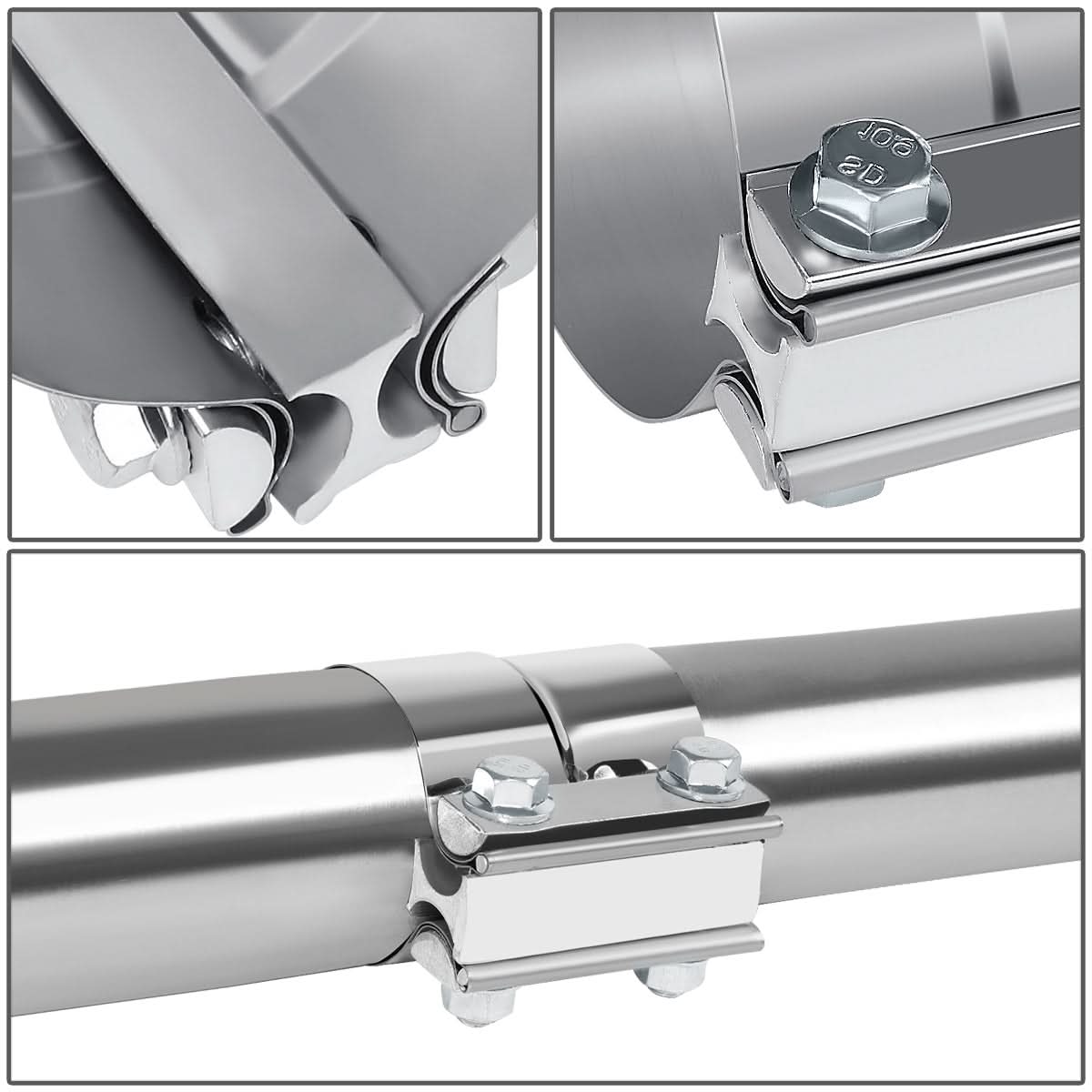 3.0" Lap Joint Exhaust Band Clamp Muffler Sleeve Coupler Stainless Steel