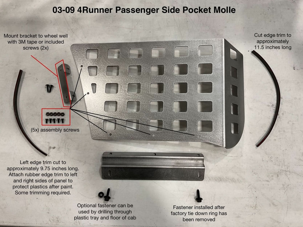 2003-2009 Toyota 4runner (4th Gen) Rear Storage Pocket Molle Panel