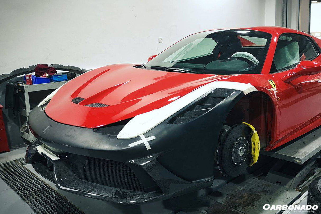 2010-2015 Ferrari Carbon Fiber Front Bumper Carbonado (OE) Fits: 458 Italia and Spider