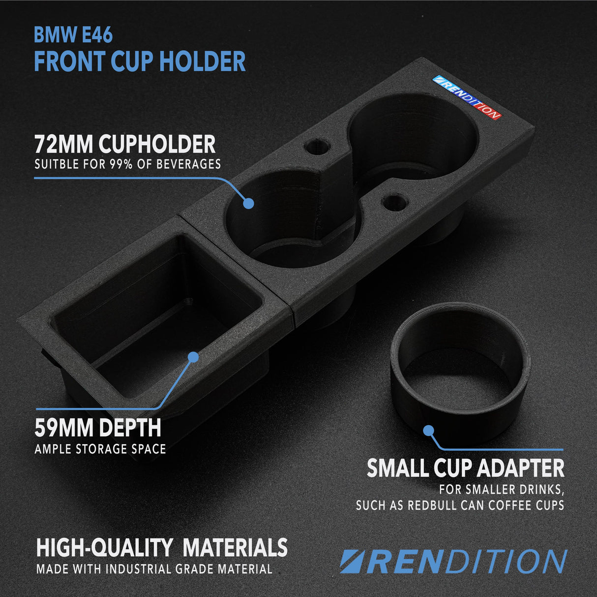 BMW E46 FRONT CUP HOLDER - K2 Industries
